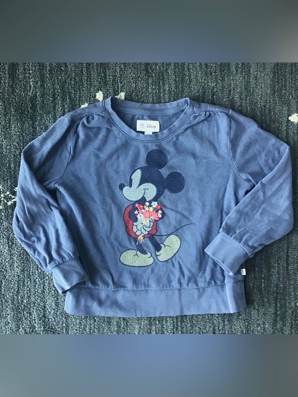 Disney x Gap Kids Girls Mickey Flowers Sweatshirt- Small (6-7)